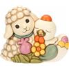 THUN, Coppia Agnellino Nelly e Gallina Ester in Ceramica Decorata a Mano, Linea Sorprese di Pasqua, 29 x 15.5 x 23 cm h