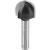 ENT 12296 Fresa per cave, Gambo (S) 8 mm, Raggio (R) 10 mm, Diametro (D) 20 mm, NL 16 mm, SL 32 mm, metallo duro, lavorazione del legno, Router