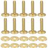 QUARKZMAN 10 Set Ottone Rivetti e Sbavature, 9x3.3x21mm Massiccio Pelle Ottone Rivetto Chiusura per Pelle Fai-da-te Artigianato Forniture, Oro Tono
