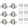 HOMPER 6 pz M5 304 acciaio inox Oblungo Eye Pad Plate, Marine Hardware Staple Hook Loop con 24 set di viti e tappi in plastica