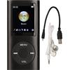 ASHATA 64G Walkman Lettore MP3, Schermo da 1,8 Pollici Lettore Musicale MP3 per lo Studio Sportivo, Supporto MP3 WMA FLAC APE AAC OGG e ACELP, Auricolare Incluso (Nero)