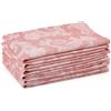 Encasa XO Encasa Tavolo da Pranzo Tovaglioli Set di 6 I 45x45 cm I Floreale Rosso Stampato in Stile Jacquard su Cotone Casalingo I Colori Veloci, Lavabile In Lavatrice