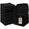 Utopia Towels - Set di 24 Asciugamani - 100% Cotone Filato Ad Anelli, Asciugamano Di Flanella Di 30x30 cm, Altamente Assorbente e Morbido (Nero)