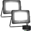 Lepro Faretto LED da Esterno, 10W 850 lumen, Faro LED Esterno Bianco Diurno 5000K, Proiettore da Esterno Impermeabile IP65, Luce di Sicurezza per Giardino, Illuminazione Interna ed Esterna, 2 Pezzi