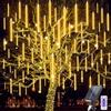 Acxilexy Solari Luci Della Pioggia di Meteore, 30cm 10 Tubes 240 LEDs Luci Pioggia Meteore, IP67 Impermeabili Luci di Natale da Esterno, Luci Pioggia di Meteoriti per Feste, Giardino, Albero