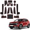 Coleya Tappetini Antiscivolo Compatibile con Kia Sportage NQ5 2022-2024, Tappetini in Gomma per Console Centrale, Portabicchieri, Cuciture Porta, Sportage NQ5 Accessori Tappetino per Auto (Rosso)