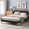 Zinus Soren Letto 140 x 190 cm - 31 cm di altezza - Letto matrimoniale - Struttura letto in metallo metallo e legno con testiera e pedier - Nero