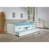Inter Link Letto a scomparsa Letto con contenitore Letto a cassetti in MDF 2 posti letto 90x200 cm 3 cassetti contenitore Legno massiccio verniciato bianco Senza rete né materasso 90x200 cm Rieka