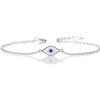 Diamond Treats Bracciale cattivo occhio sterling silver, bracciale portafortuna donna zirconia blu e bianco
