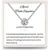 Presentski Aprile Birthstone Collana con Ciondolo in Argento, Catena Regolabile in Argento Sterling 925
