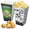 WSAMJIN 12 Scatole di Popcorn, Scatole di Carta Popcorn Sacchetto Verde Contenitori Per Snack Scatole Pop Corn feste per Feste di Compleanno, Serate di Cinema, Carnevale - 12×7×4,9cm (Football)