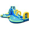 RELAX4LIFE Castello Gonfiabile per Bambini, Piscina Gonfiabile con Trampolino, Scivolo con Salita da Arrampicata e Sottopassaggio, Pieghevole da Esterno (MODELLO 18)