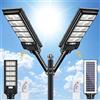 Viugreum Confezione da 2 lanterne solari da 400 W, con telecomando, 720 LED, 6500 K, lampada da strada, lampada da parete, con sensore di movimento, IP65, impermeabile, per esterni, per esterni