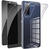 Oelrstfe Cover per Samsung Galaxy S20 FE 5G con 2 Pezzi Privacy Vetro Temperato,Custodia Trasparente Silicone Morbido e Pellicola Protettiva Anti-Spy Anti-Spia,Antiurto Sottile Case