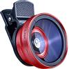 Generic Rosso 2 In 1 Clip Universale 37Mm Obiettivo Del Telefono 0.45X 49Uv Grandangolare Macro Hd Lens #rvFh6