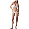 Calvin Klein Slip Bikini con Fascia Donna con Logo, Bianco (Pvh Classic White), XL