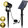 T-SUN Faretto Solare Esterno Lampada da Giardino Solare 2 Modalità di Illuminazione 270 ° Regolabile Impermeabile IP65, Automatico on/off per Alberi, Giardini, Strade, Prati(RGB, 1H)