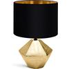 Aigostar Lampada da Comodino, Moderna Lampada da Tavolo Base in Ceramica Paralume in Stoffa, Attacco E14, 22 * 22 * 32cm Cavo 1,3 Metri, Design Vintage