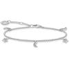 Thomas Sabo Bracciale stella e luna oro, argento sterling 925, lunghezza 16-19 cm