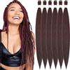 Xusuperb 30 Pollici Lunghe Pre Stretched Braiding Hair Extension Capelli per Treccine Africane Vino Rosso Kanekalon Easy Braids Extensions 6 Confezioni Extension Capelli Sintetici per Trecce(99J)