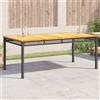 Vidaxl Tavolo da Giardino Nero 180x90x75 cm Polyrattan e Legno Acacia