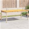 Vidaxl Tavolo da Giardino Beige 180x90x75 cm Polyrattan e Legno Acacia