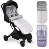 Interbaby Sacco Passeggino Invernale Universale Interbaby | Copri Passeggino Universale Morbida | Sacco Termico per Ovetto Rimovibile, Doppia Apertura, Facile da Lavare, Materiali Anallergici, Animali Grigi