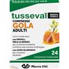 marco viti Tusseval Gola Adulti Mal di Gola 24 Compresse Masticabili Limone e Miele