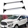 BRALEM 2 pezzi Auto Tetto Cremagliera Per Ford Ecosport 2013-2020, Alluminio Attraverso Barre Ringhiera Vettore, Carico Vettore, Bicicletta Bagaglio Cremagliera, Supporto Rotaie,Silver