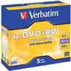 Verbatim DVD+RW Verbatim 4x 4.7 GB Conf. 5 pezzi - 43229