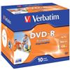 Verbatim DVD-R Verbatim standard stampabile 4.7 GB - Velocità 16x Jewel Case conf. da 10 - 43521