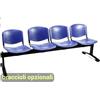 Unisit Panca 4 posti attesa Unisit Dado D5P4P - PPL blu D5P4P/BL