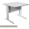 Artexport Scrivania piano grigio 80x80xH.72 cm gamba a L in metallo grigio alluminio linea Presto Artexport - 001K2/9/AA