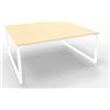 Quadrifoglio Bench piano rovere 180x160xH.75 cm gamba ad anello in acciaio bianco linea Practika P2 Quadrifoglio - ECBEA18-RK-I