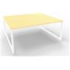 Quadrifoglio Bench piano faggio 180x160xH.75 cm gamba ad anello in acciaio bianco linea Practika P2 Quadrifoglio - ECBEA18-FA-I