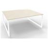 Quadrifoglio Bench piano cemento 180x160xH.75 cm gamba ad anello in acciaio bianco linea Practika P2 Quadrifoglio - ECBEA18-CL-I