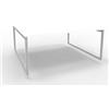 Quadrifoglio Bench piano bianco 180x160xH.75 cm gamba ad anello in acciaio argento linea Practika P2 Quadrifoglio - ECBEA18-BA-A