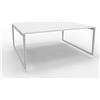 Quadrifoglio Bench piano grigio 180x160xH.75 cm gamba ad anello in acciaio argento linea Practika P2 Quadrifoglio - ECBEA18-GR-A