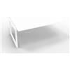 Quadrifoglio Postazione aggiuntiva bench piano bianco 180x160xH.75 cm gamba ad anello in acciaio bianco Practika P2 ECBIA18-BA-I