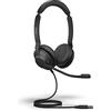 Jabra Evolve2 30 MS Cuffie cablate, USB-A, stereo, nero - Leggero auricolare portatile con 2 microfoni incorporati - Cuffie da lavoro con audio superiore e comfort affidabile