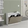 Dmora - Scarpiera Bredene, Porta Scarpe salvaspazio, Scarpiera da Ingresso, Armadio scarpiera a 1 Anta, 100% Made in Italy, 51x17h40 cm, Tortora