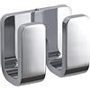 Gedy Outline Appendiabiti da parete doppio cromo, Misure: 7X8,4X4,6 CM & 0,45 KG, Appendino da muro in ottone, Cromall®, resine termoplastiche, acciaio inox, Design Simone Micheli, 15 anni garanzia