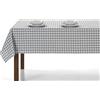 LAN&LAN - Tovaglia Rettangolare a quadretti in tessuto per uso interno ed esterno, Tovaglie elegante (Grigio, 140 x 220)