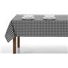 LAN&LAN - Tovaglia Rettangolare a quadretti in tessuto per uso interno ed esterno, Tovaglie elegante (Nero, 140 x 220)