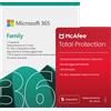 Microsoft 365 Family + McAfee Total Protection per 5 dispositivi 1 anno