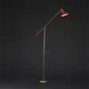 Lampada Vintage da Terra Italia Anni 50 Alluminio laccato Ottone rosso