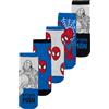 United Labels Marvel Spiderman - Calzini da ginnastica per bambini, calzini da bambino, colore blu/grigio (confezione da 5), blu/grigio, 27-30