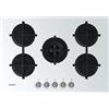 INDESIT ING 72T/WH Piano Cottura 5 Fuochi Gas In Vetro Bianco con Griglie in Ghisa