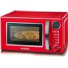 Severin SSEVERIN MW 7893 Forno microonde Retrò 700 W da 20 L con grill 1000 W, Microonde piccolo con 8 programmi automatici e 5 livelli, Microonde da tavolo con timer e display digitale, Rosso