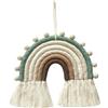 AIYONG Arazzo da parete in tessuto arcobaleno per dormitorio per bambini, decorazione per feste, decorare il ciondolo arcobaleno intrecciato a mano in stile nordico, decorazione da parete in macramè